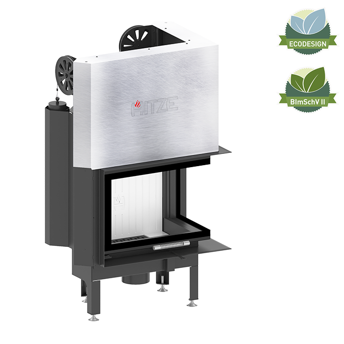 Zestaw kominek powietrzny stalowy KRATKI LUCY Prawy BLACK 14 kW Ø 200 z akcesoriami HITZE ALBERO AL9RGH kominek fireplace DECOR 2 - Zestaw kominek powietrzny stalowy KRATKI LUCY Prawy BLACK 14 kW Ø 200 z akcesoriami